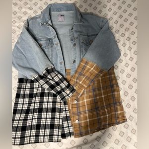 Kohls so brand denim/plaid jacket/shacket